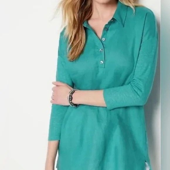 J. Jill 100% Linen Tunic Top - Picture 9 of 11